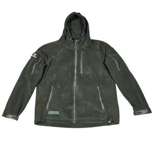 Baerskin Tactical Supply Co Fleece Hoodie Mens L Green Full Zip Utility Jacket